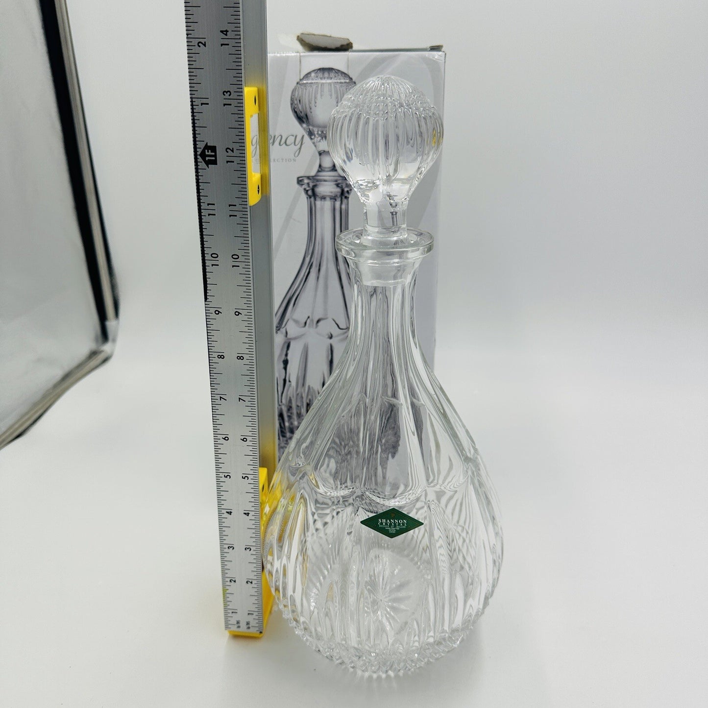 Shannon Crystal Wine Decanter Regency Bright Cut 14in H 46 oz Box