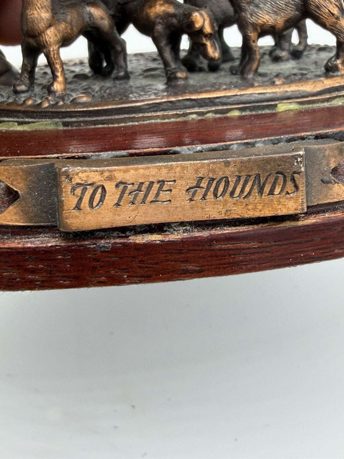 Vintage To The Hounds Metal rider horseback hounds Figurine