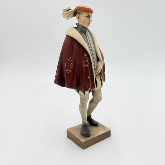 Rare Anri Wood Carving Italy Renaissance Folk Art Figurine 1950 Hand Carved 5.5"