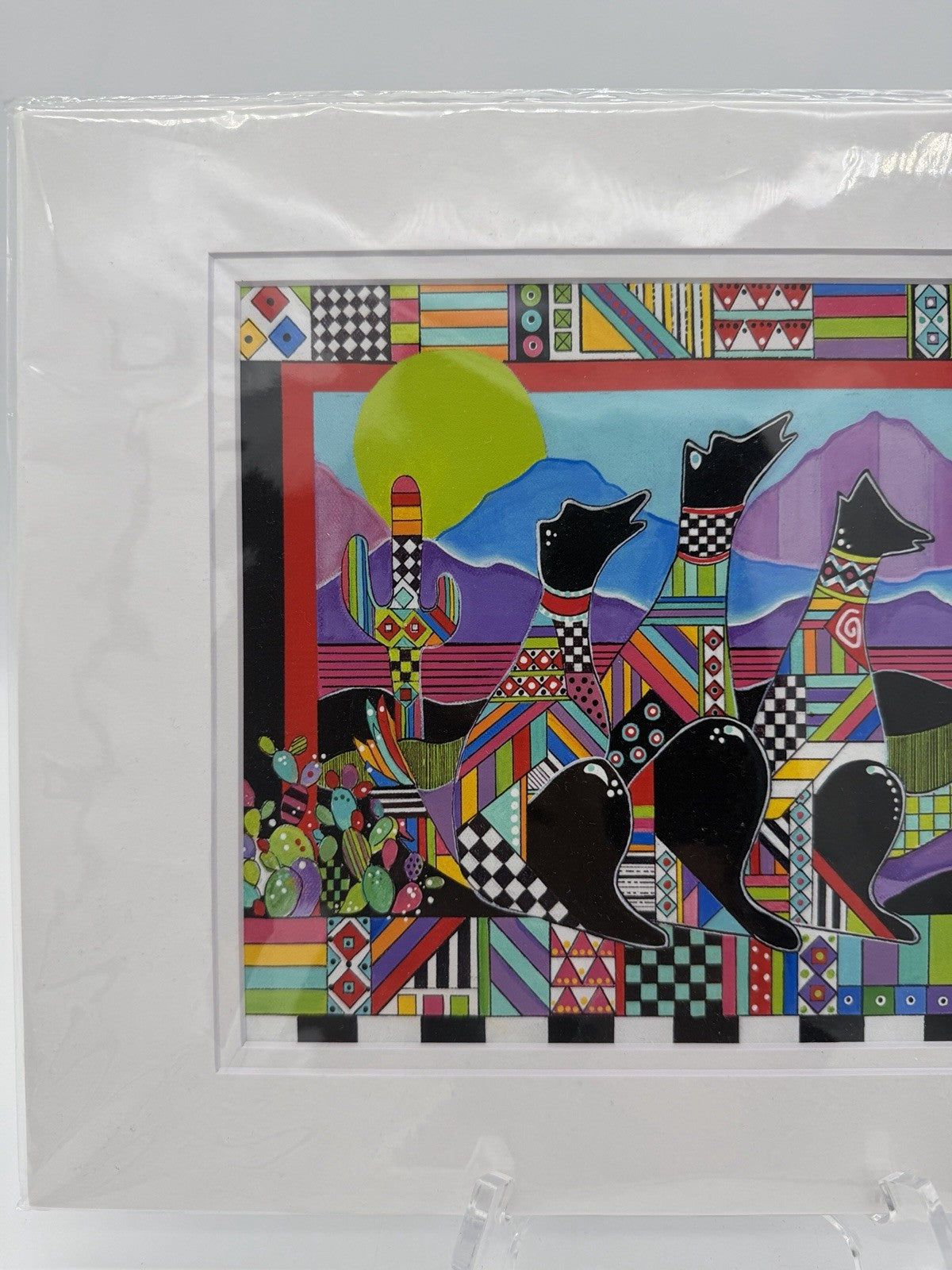 Jonna James Fine Art Desert Dawgs Archival Print Matted 10x7 Signed Vintage