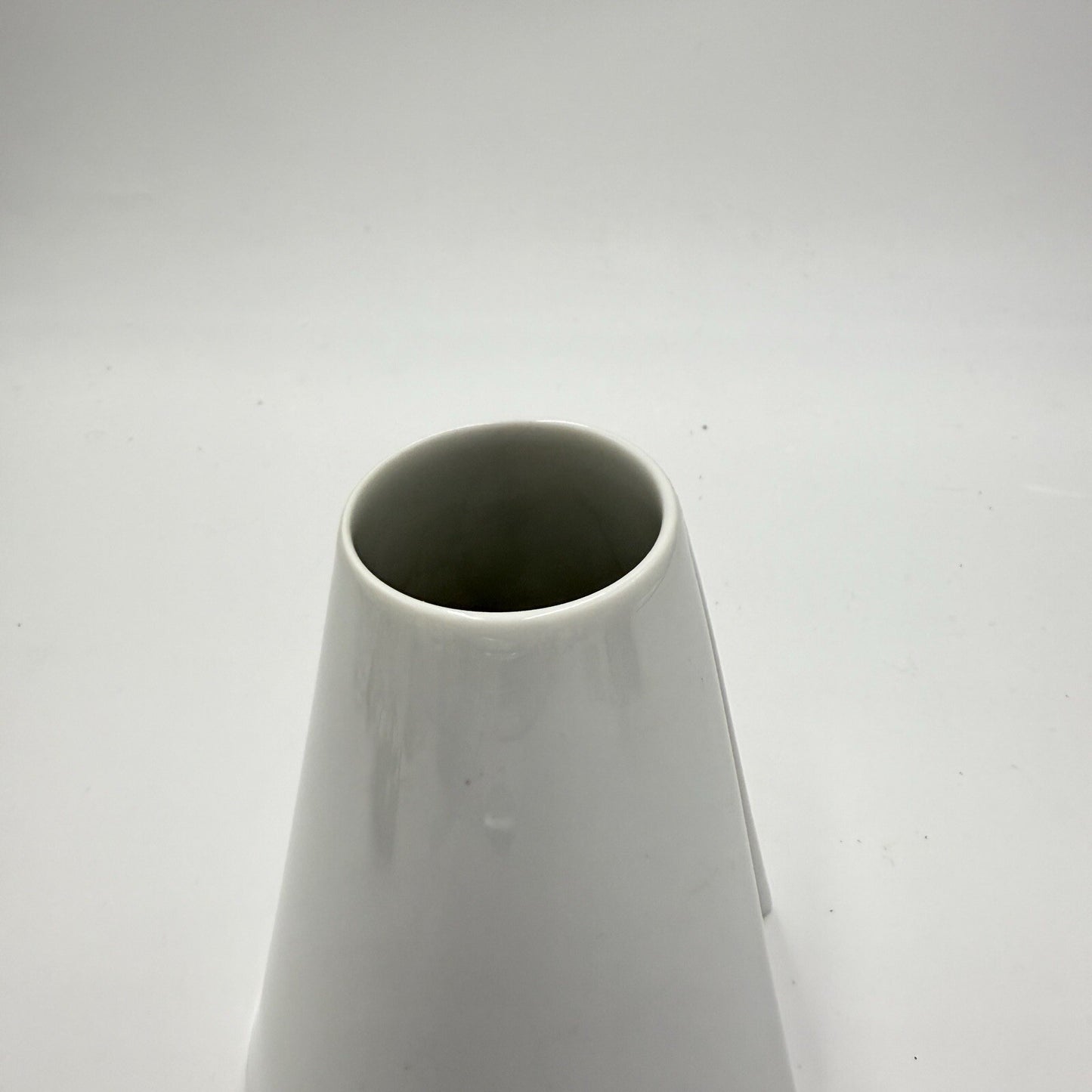 Rosenthal Germany White Geometric Op Art Porcelain Vase Ambrogio Pozzi 5in