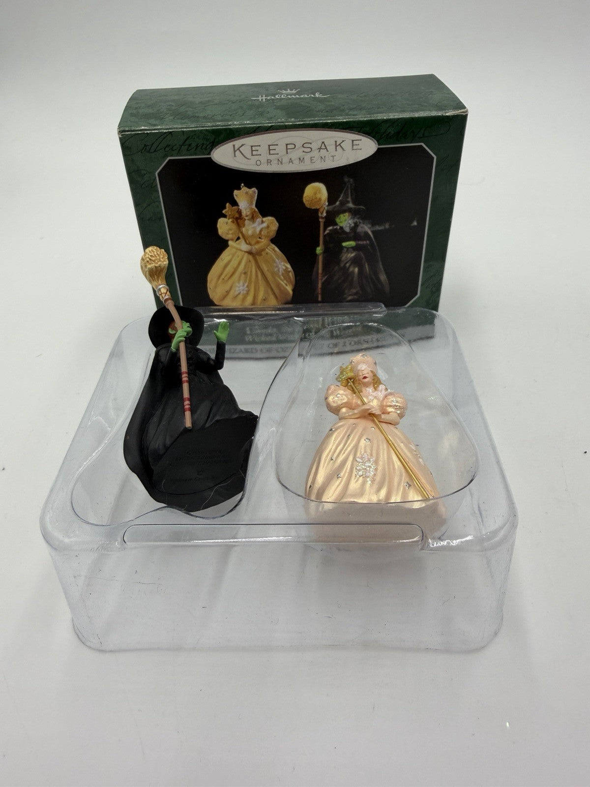 Hallmark Wizar Of Oz Glinda & Wicked Witch Mini Ornaments 2” Christmas