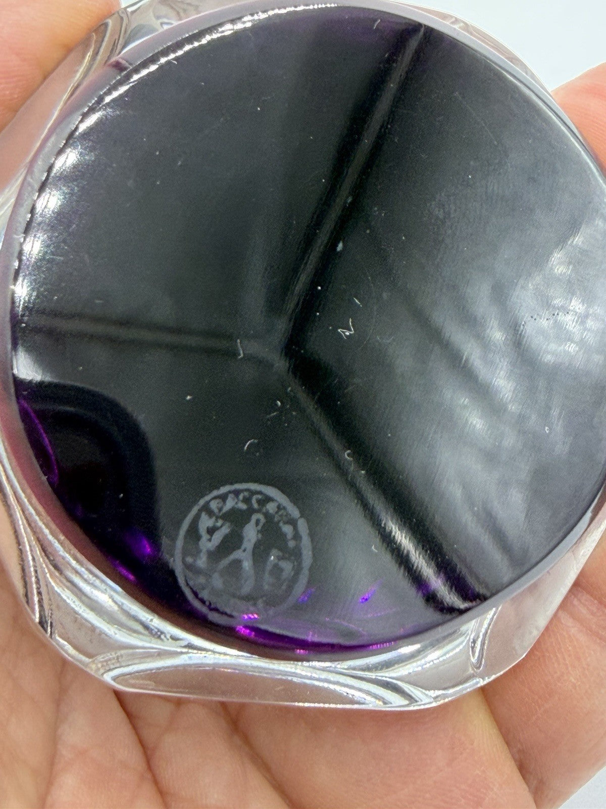 Baccarat France Crystal Eleanor Roosevelt Sulphide Cameo Faceted Paperweight