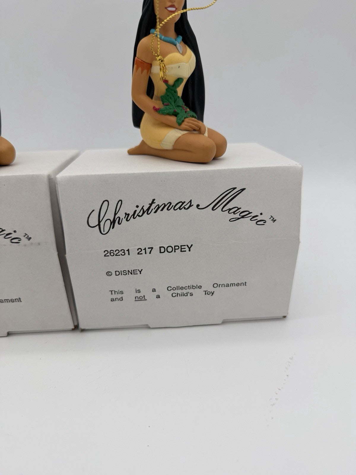 Vintage Disney Grolier Dopey Bambi Pocahontas Christmas Ornaments Vintage 4 PCs