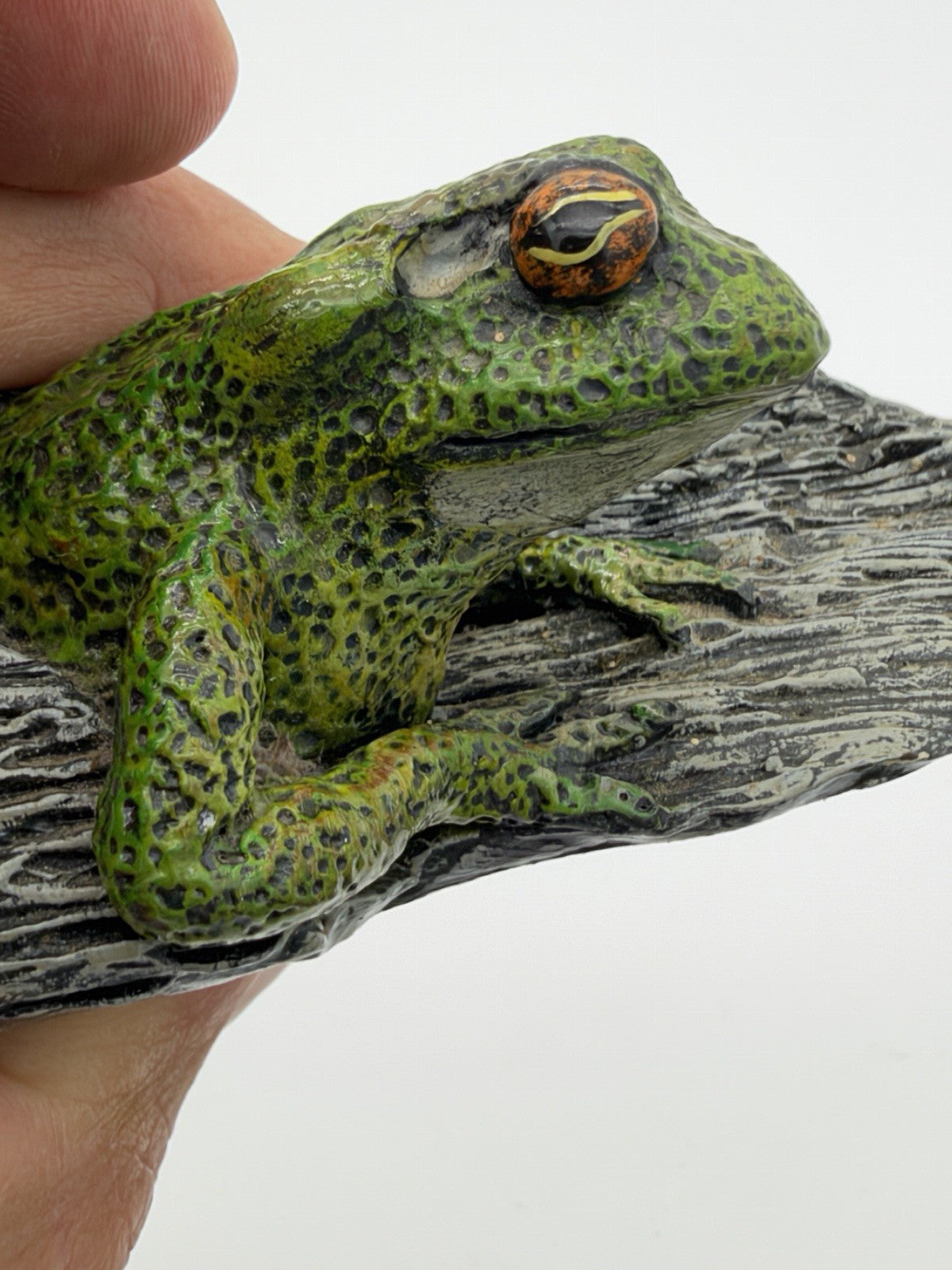 Vintage Studio Art Frog Painted Figurine Signed Oliphant 1991