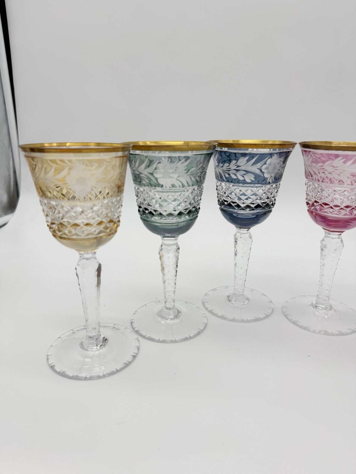 Ebeling & Reuss Marchioness 6”H Claret Wine Goblets Multicolor 6 PCs Crystal