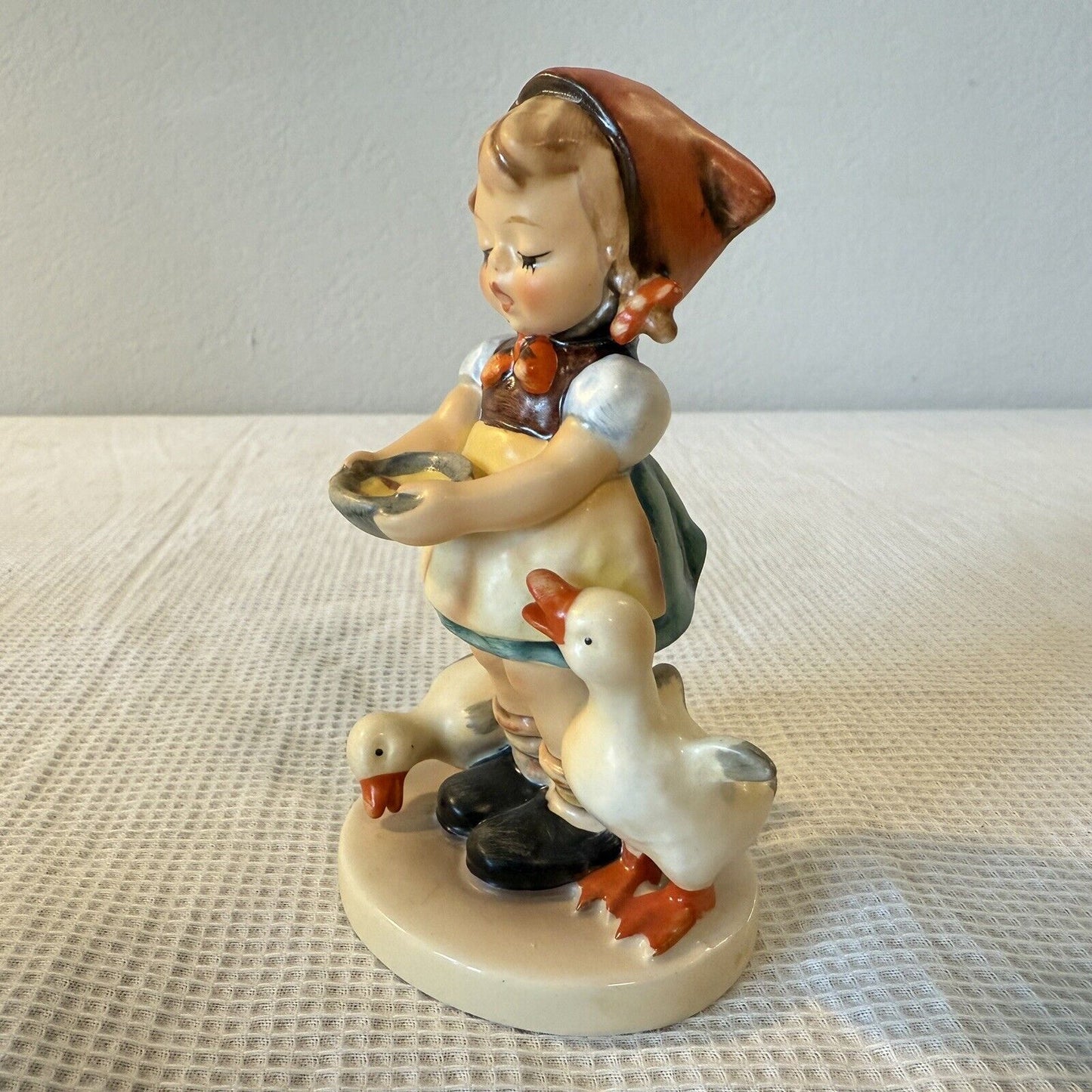 Goebel Hummel Figurine # 197 2/0 Be Patient Girl with Geese 1984 Vintage H.B.