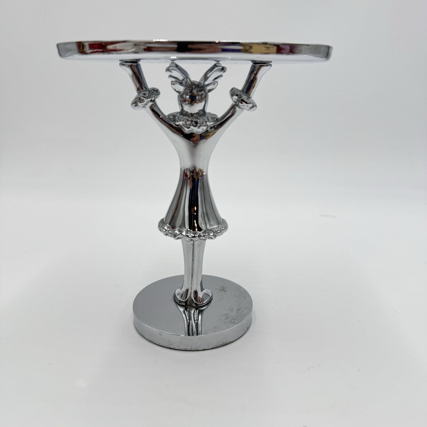 Pottery Barn Reindeer Pedestal Soap Holder Tray Metal Holiday Chromatic Metal
