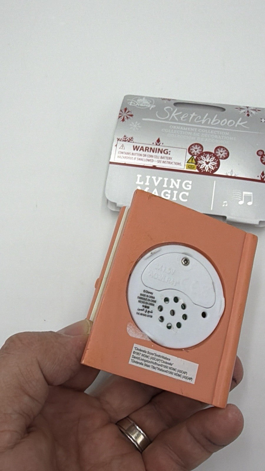 Disney Cinderella Sketchbook Living Magic Storybook Musical Ornament Animated