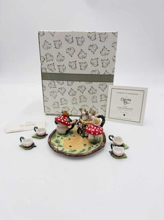 Rare Charming Tails Garden Tea Party Special Edition 98/296 Miniature Tea Set