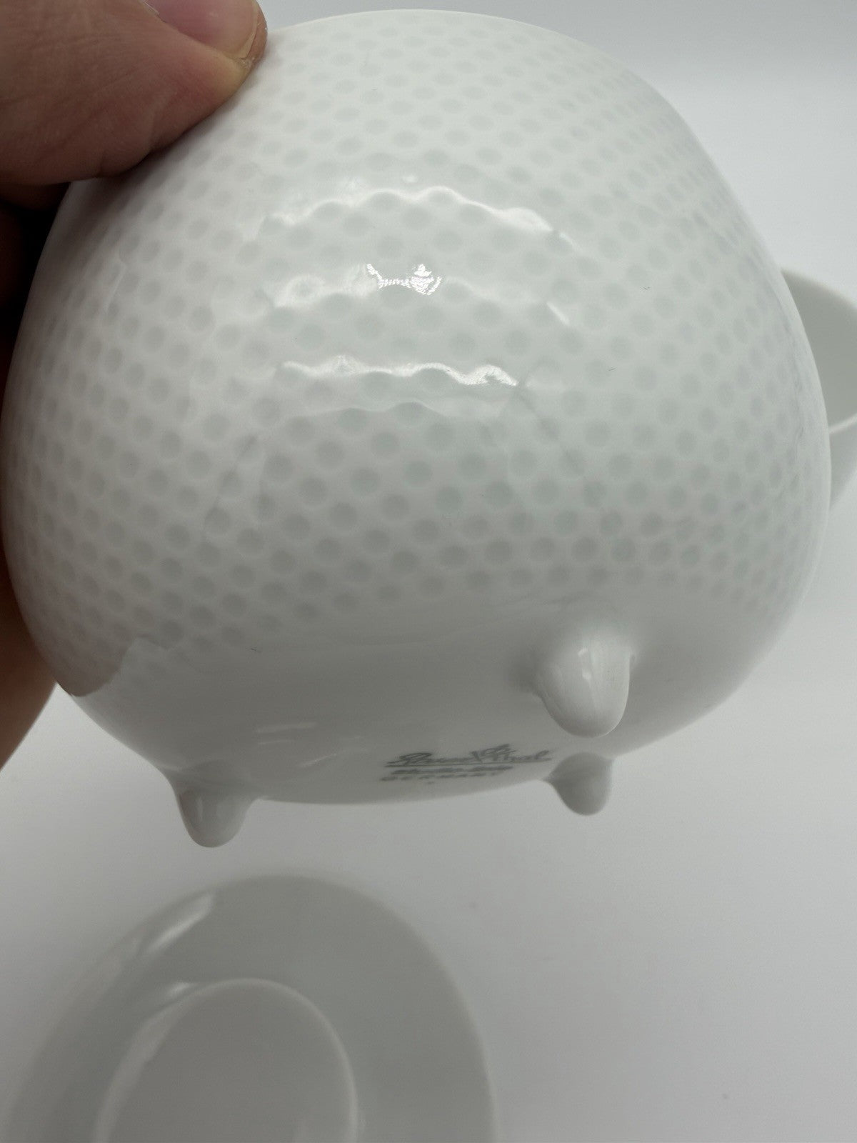 Rosenthal Porcelain Studio Linie Germany Sugar Bowl & Creamer White Glossy Vtg