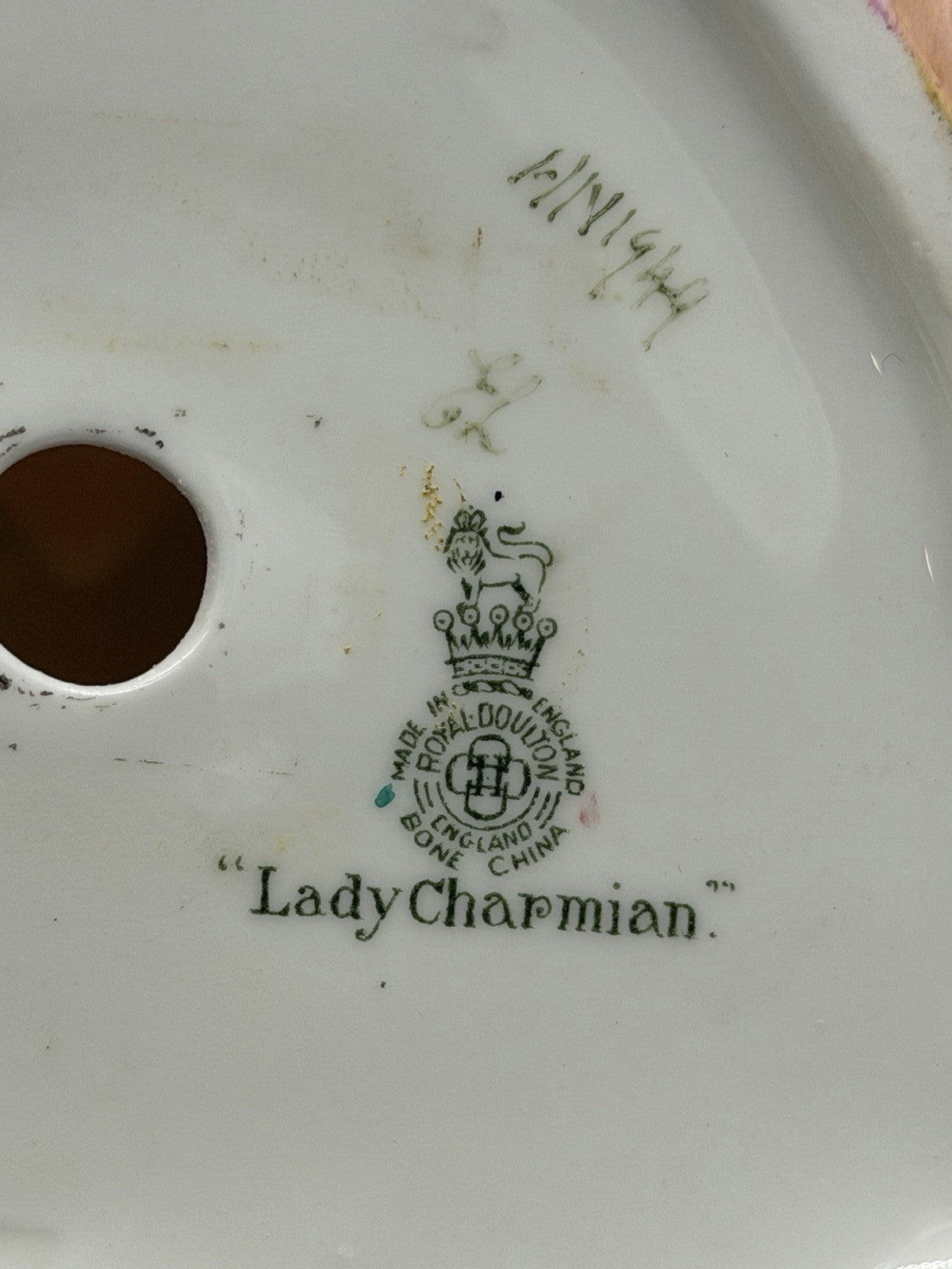 Large Royal Doulton England Porcelain Lady Charmian W/flowers HN 1949 8"H Figure