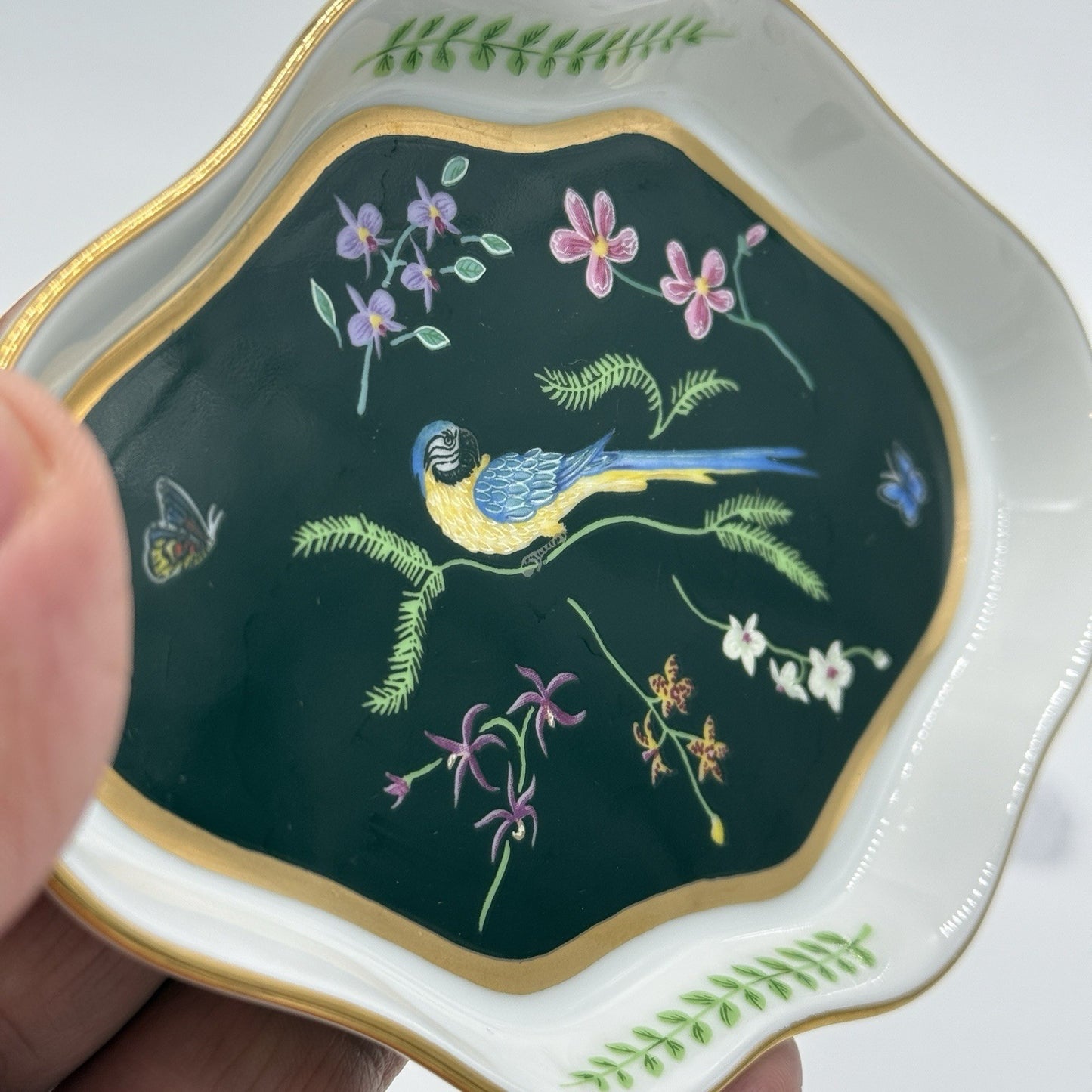 Lynn Chase Design Jaguar Jungle Porcelain Jewelry Tray Hand Painted