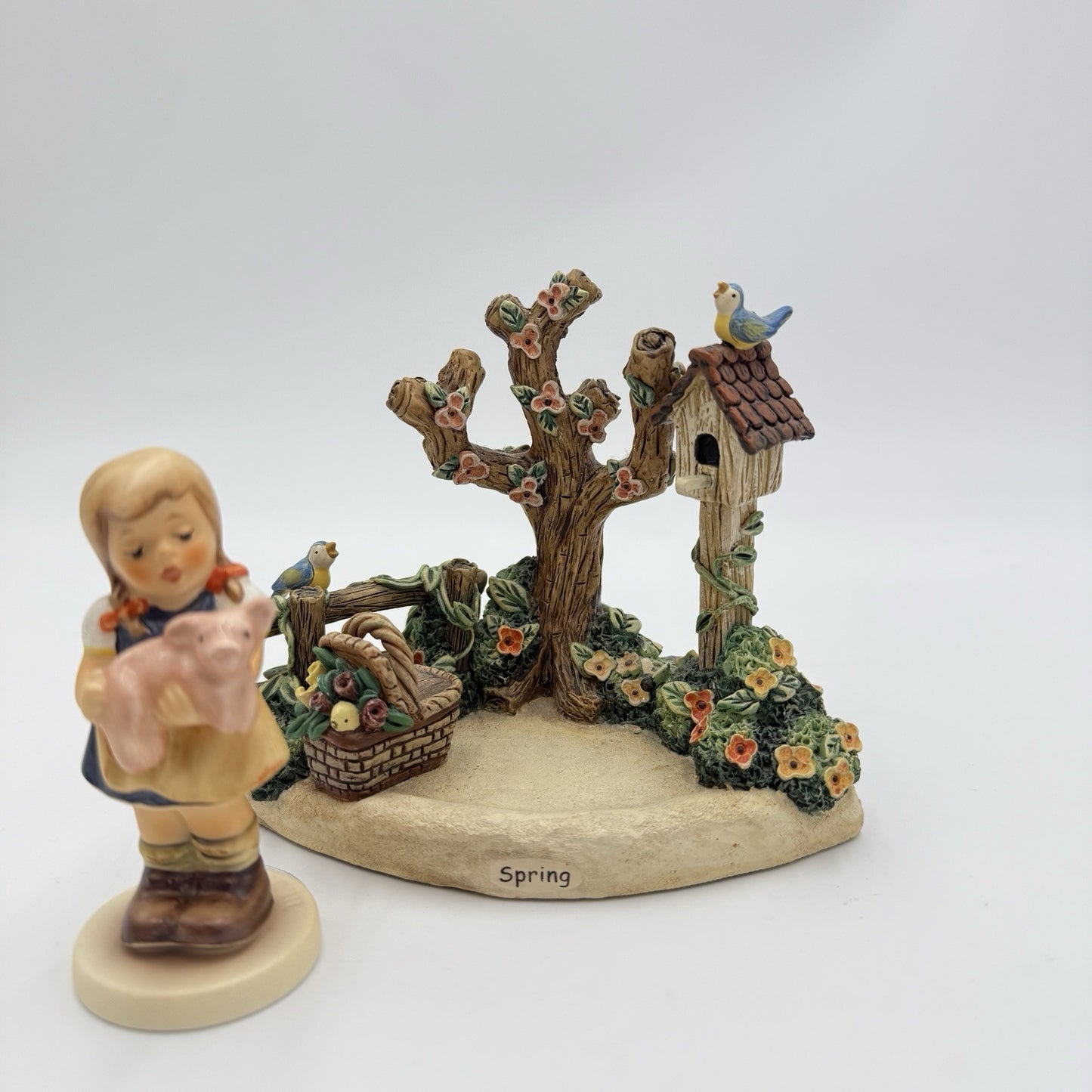 Goebel Springtime Splendor #115-D Hummel Figurine Girl pig 5in Germany Porcelain