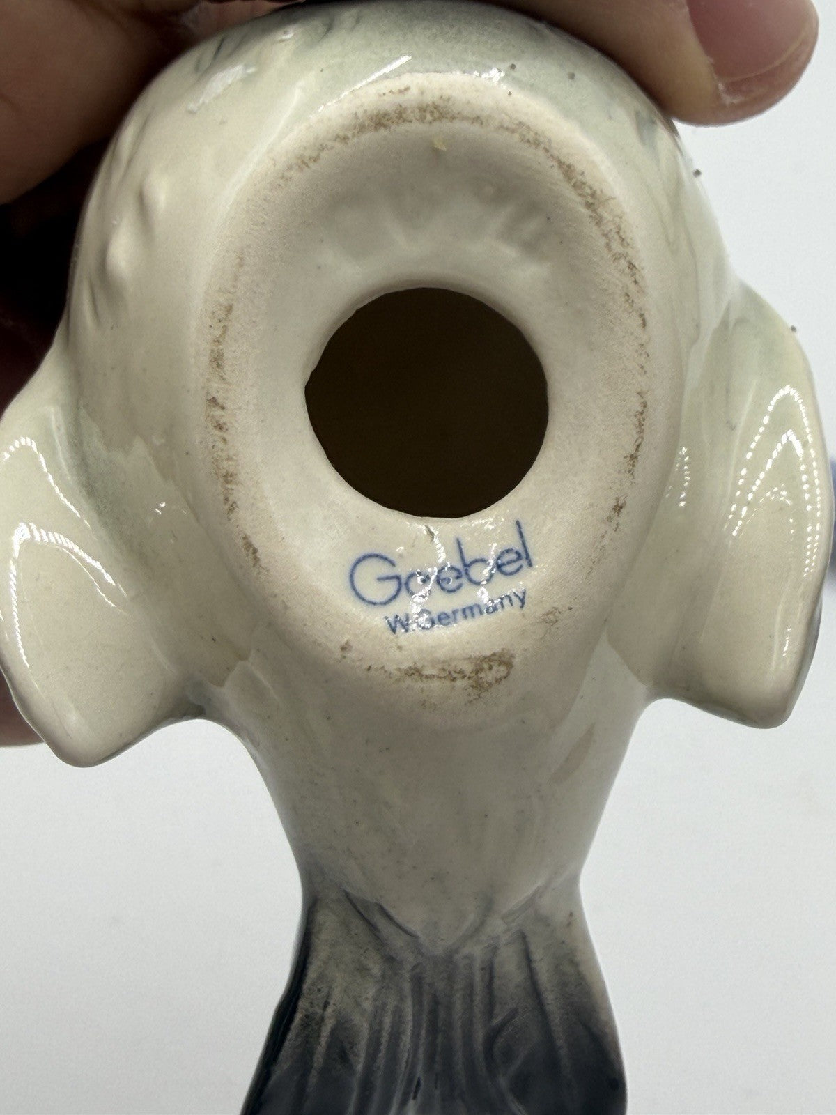 Goebel Germany Blue & Brown Sparrow Bird Figurine Porcelain Vintage Set 2 PCs