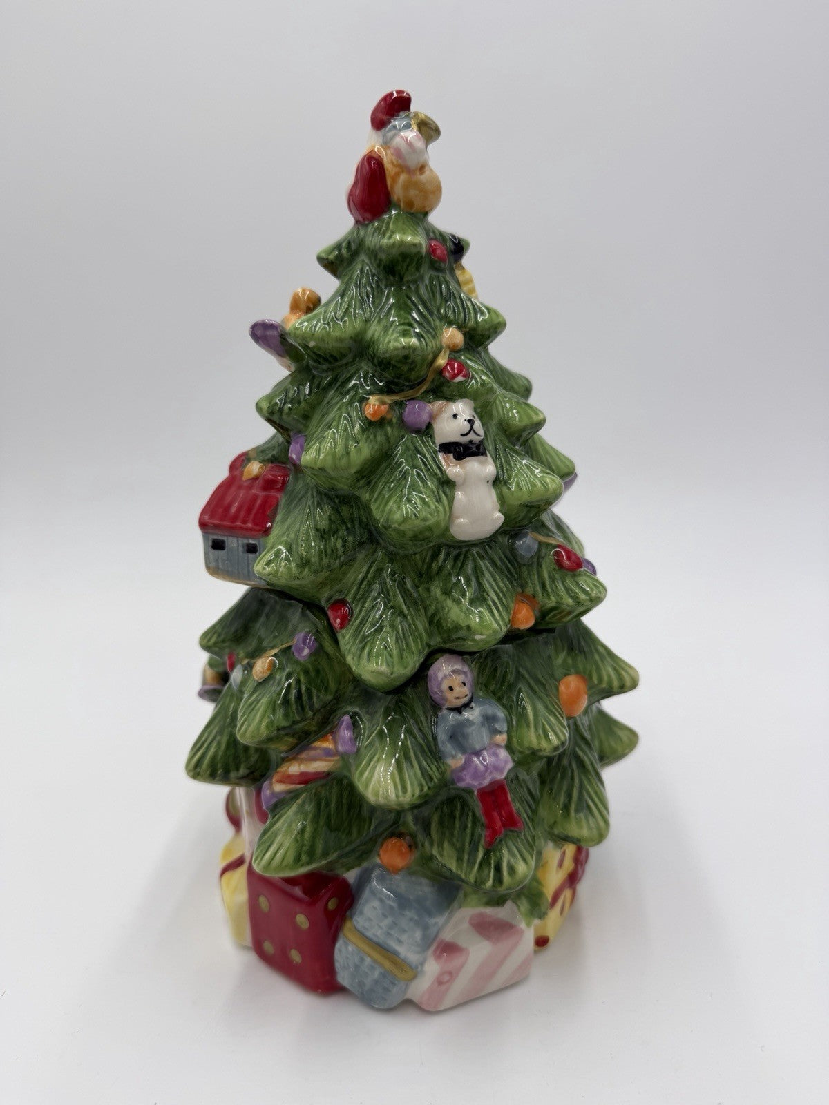 Spode Christmas Tree Cookie Jar & Lid Prestige Collection 9”Tall Vintage Ceramic