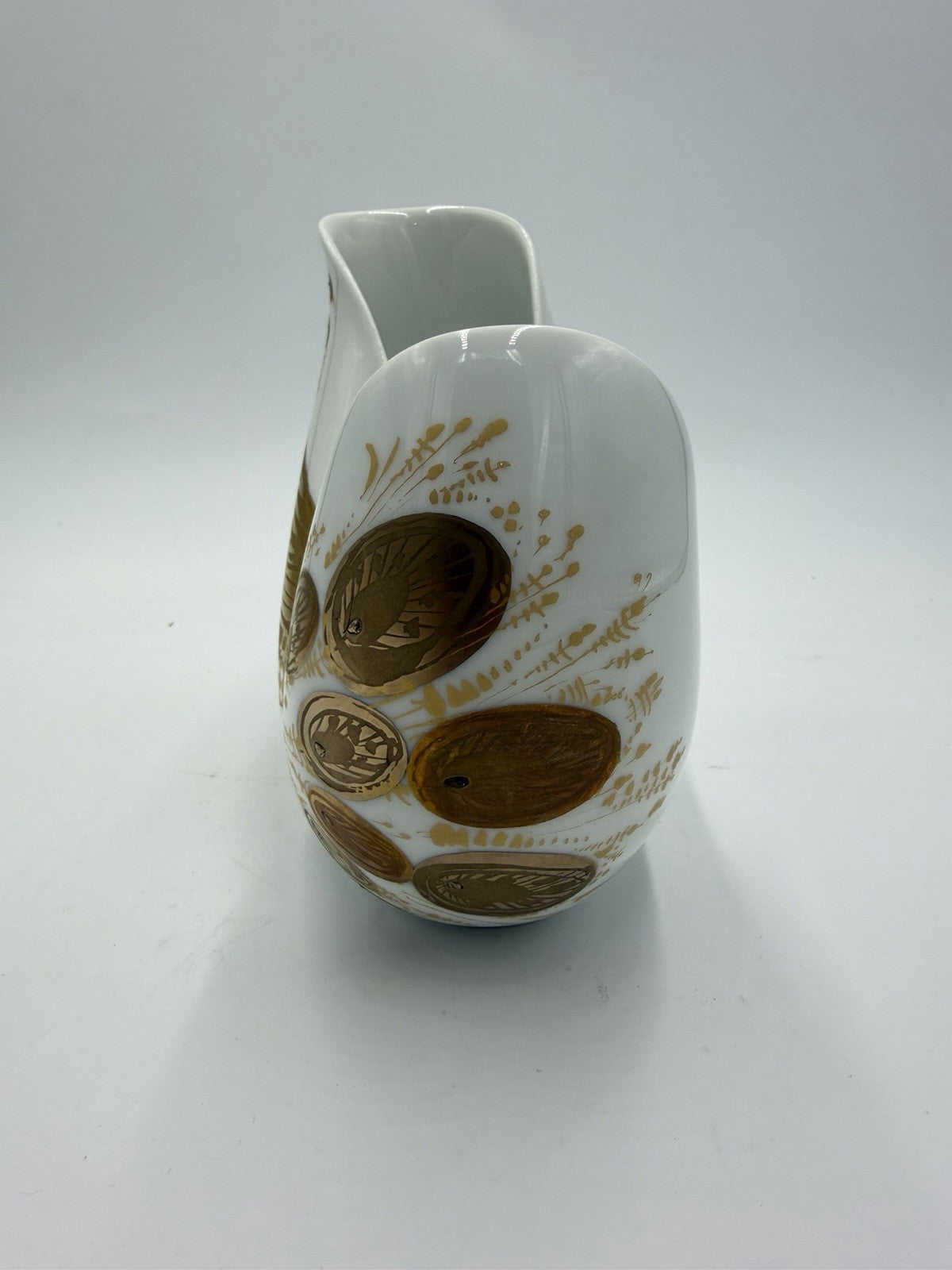 Bjorn Wiinblad Rosenthal Germany Vase Pheasant Quail White Gold Quatre Couleurs