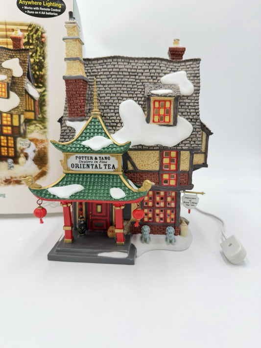 Department56 Dickens VIllage Canton Tea Trading Porcelain Christmas W/box Works
