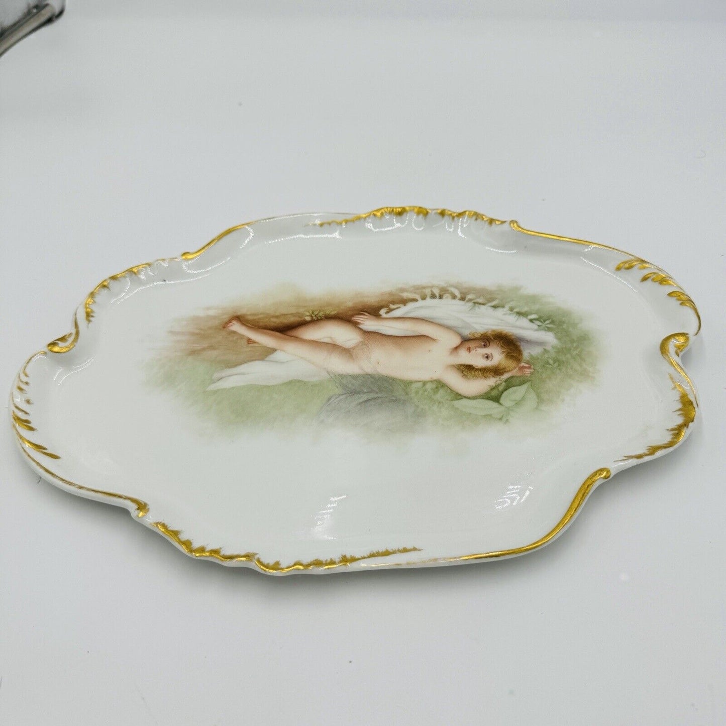 Limoges France Porcelain CFH/GDM Antique Hand Painted Tray Rare 13” Art Deco