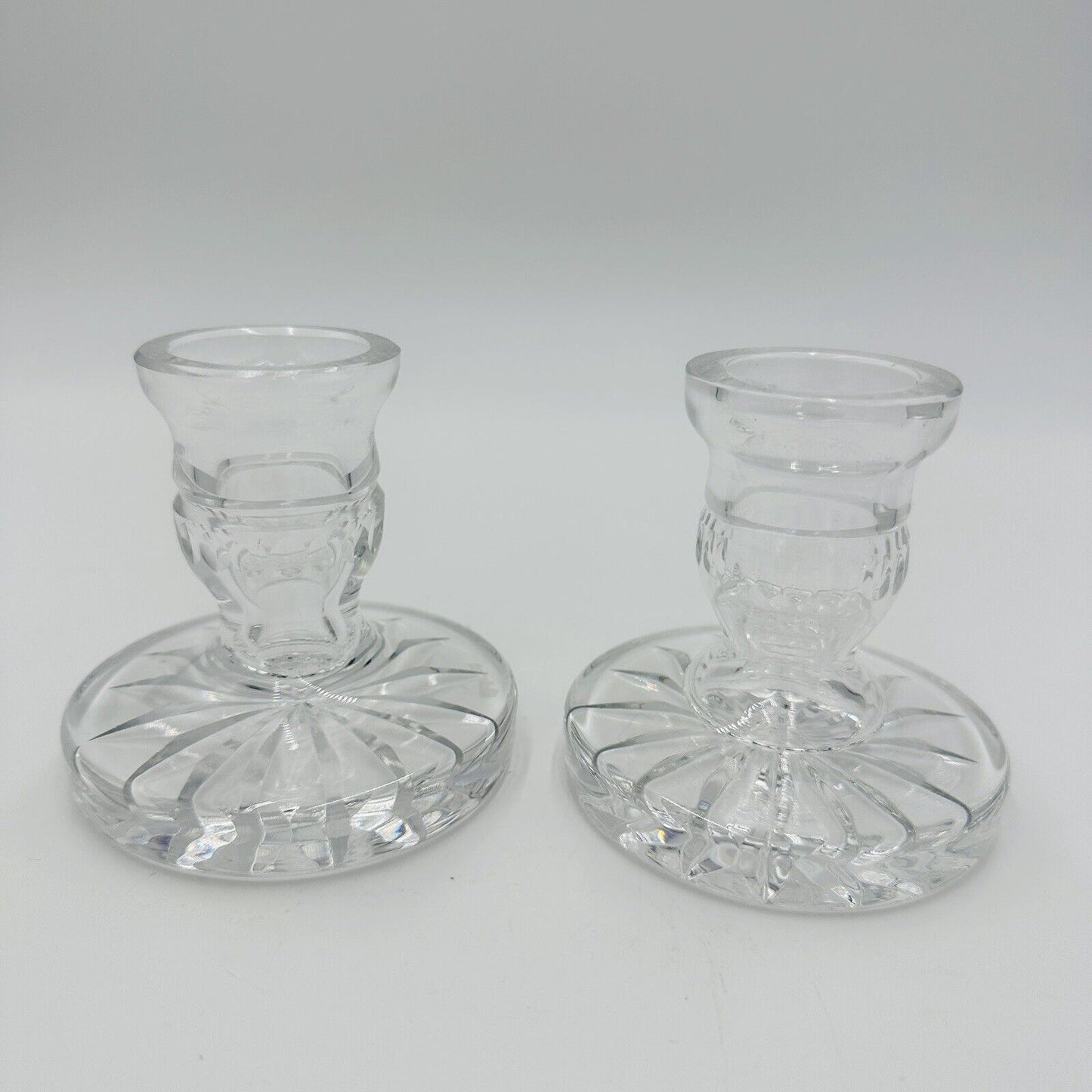 Waterford Candlesticks Blarney Crystal Pair 3.5inW × 3.5inD × 4inH Vintage