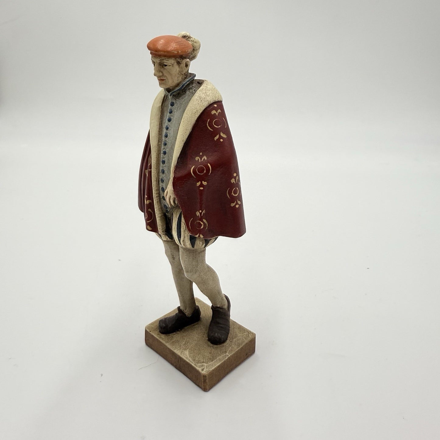 Rare Anri Wood Carving Italy Renaissance Folk Art Figurine 1950 Hand Carved 5.5"