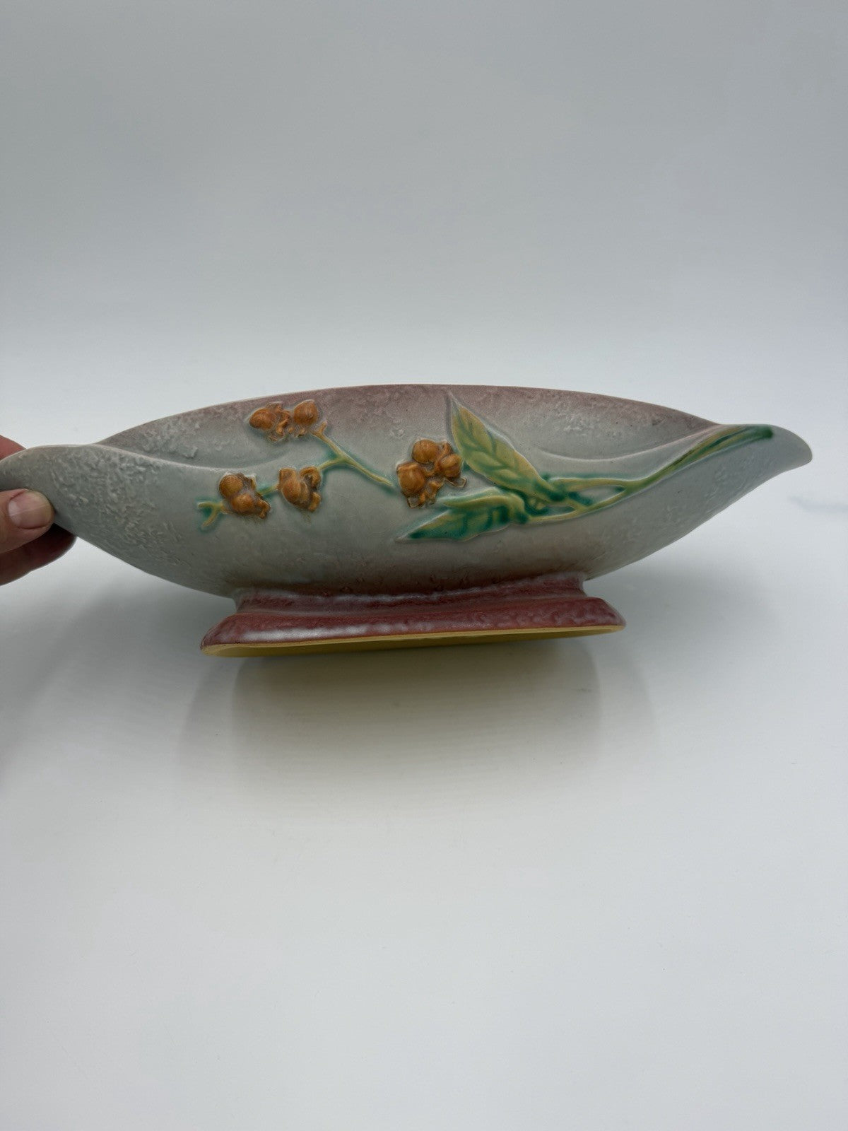 Roseville Art Pottery Gray Bittersweet Console Bowl Dish 830-14 Planter Large