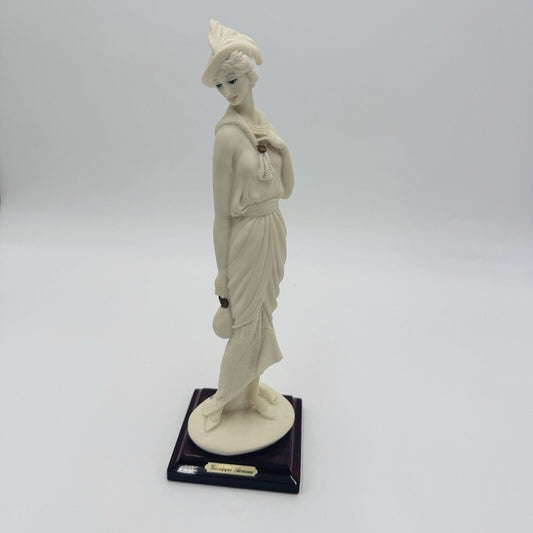 1987 Giuseppe Armani Florence Made in Italy Signed 11" Sculpture Lady With Bag