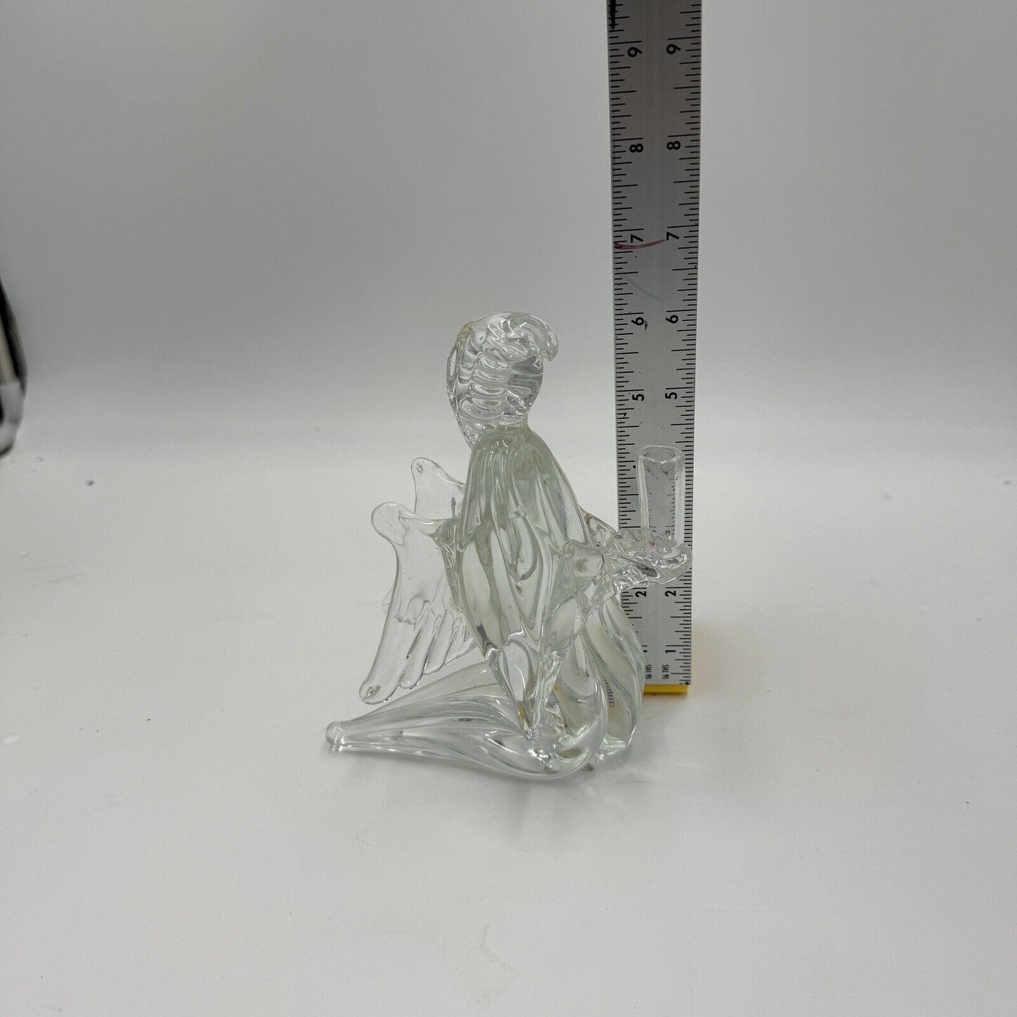 Vintage Ferro & Lazzarini Murano Glass Angel Candleholder Candlestick 6in Italy