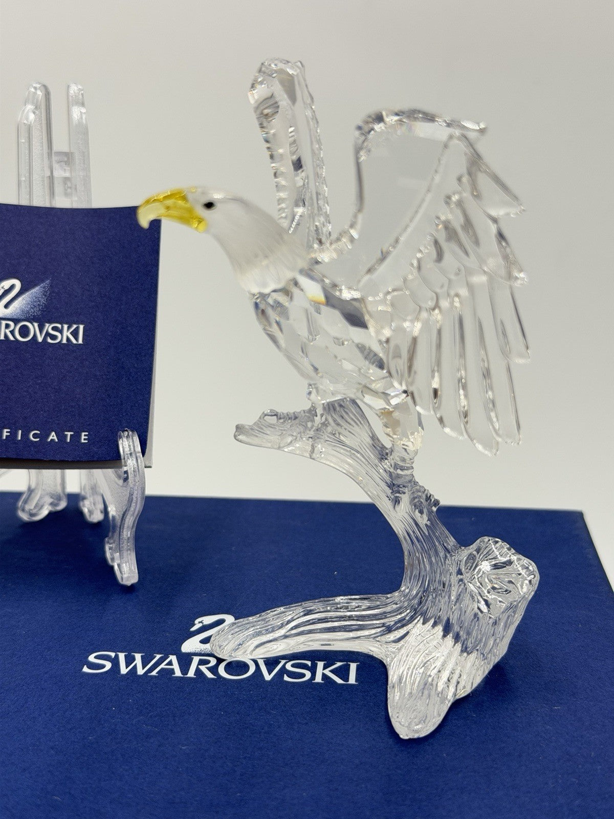 Swarovski Crystal Austria Bald Eagle 5” Figurine W/box & COA