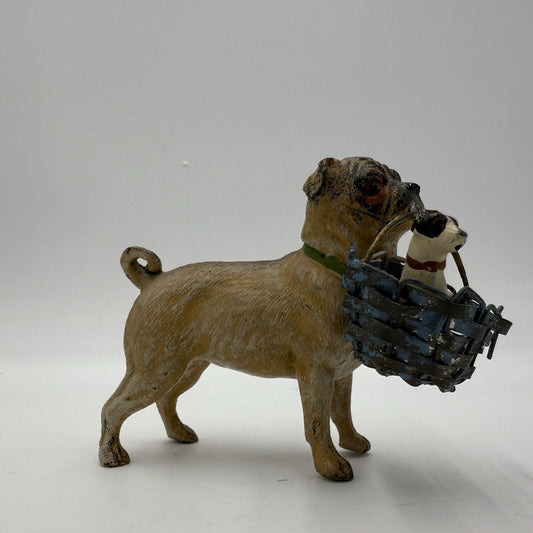 1900-1930 Franz Bergmann Vienna Austria Small Standing PUG BULLY Bronze Figurine