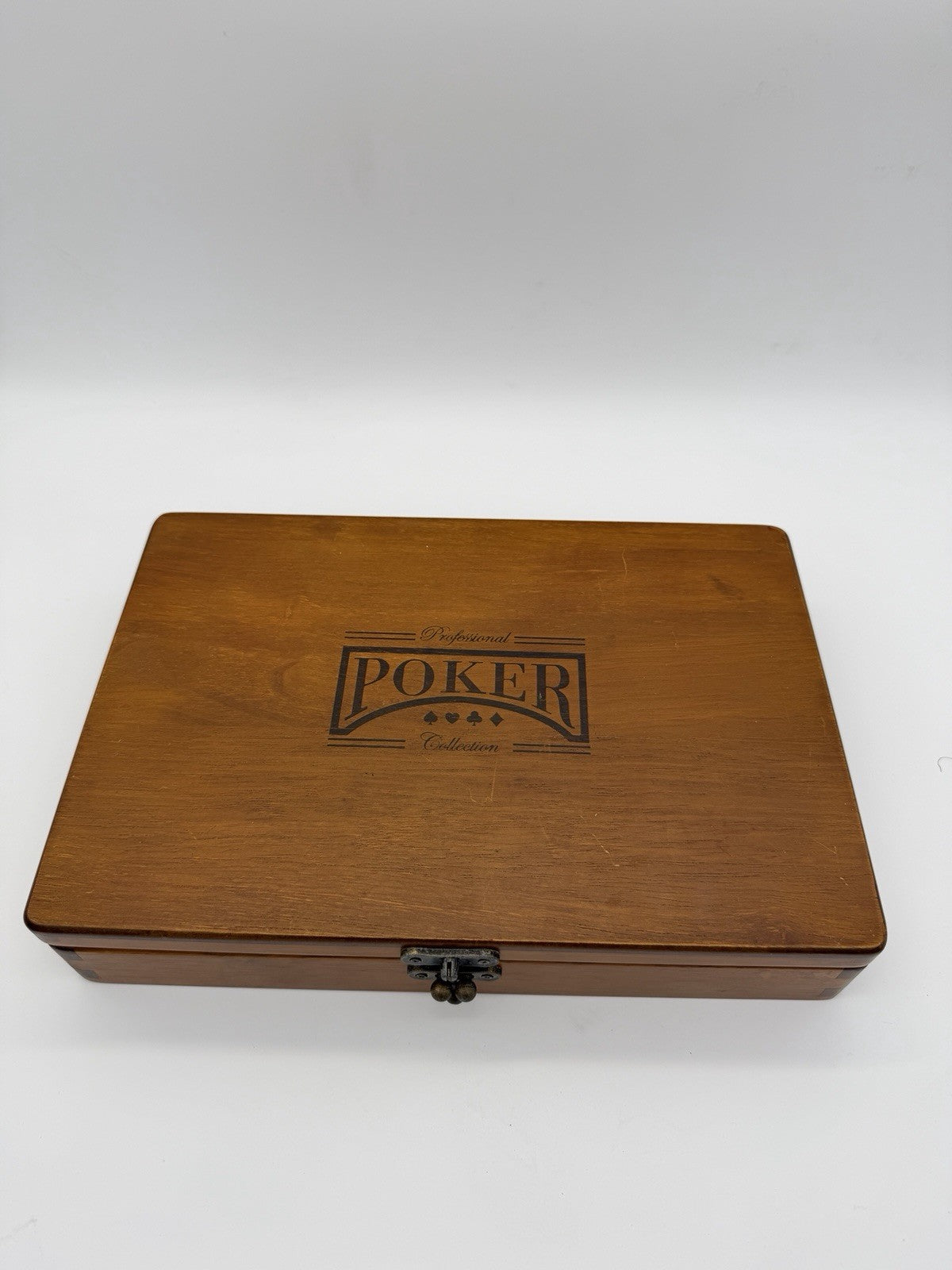 M.LOUIS ACC PROFESSIONAL POKER CHIP SET  WOOD CASE 200 chips Vintage Rare