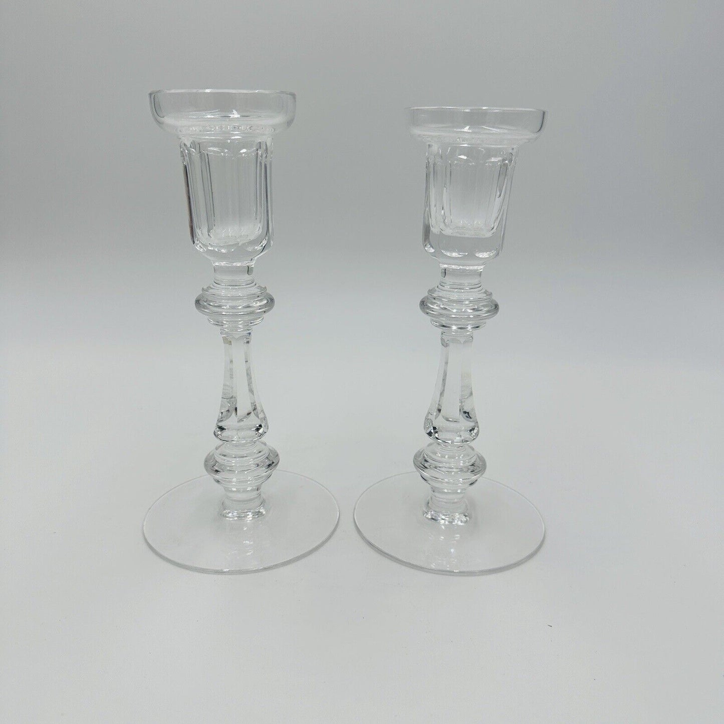 Waterford Crystal Candle Sticks Ireland Cut Glass Vintage Gothic Marking