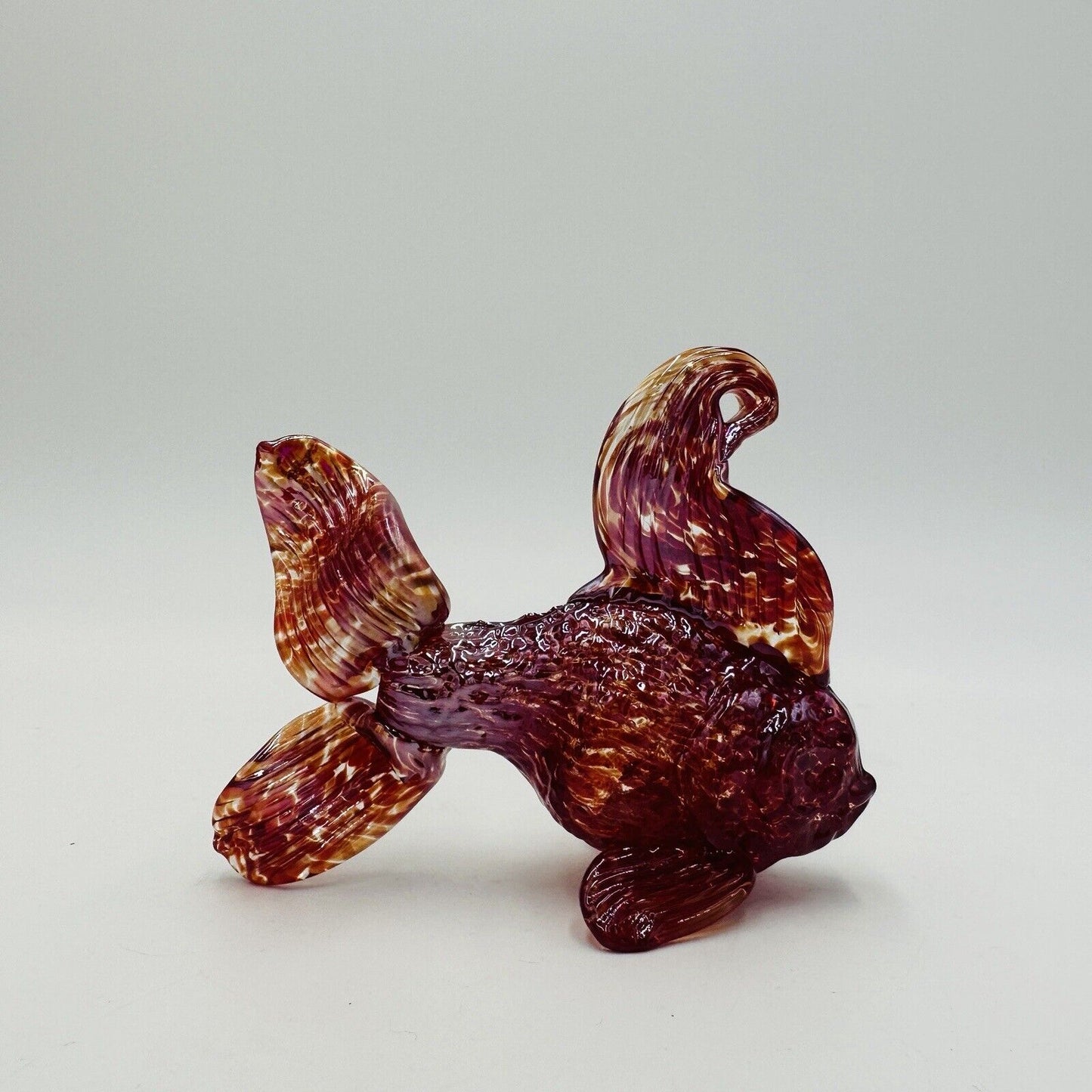 Japanese Goldfish Ryukin Figurine Blown Glass Craft Art Hand Interior Aquatic