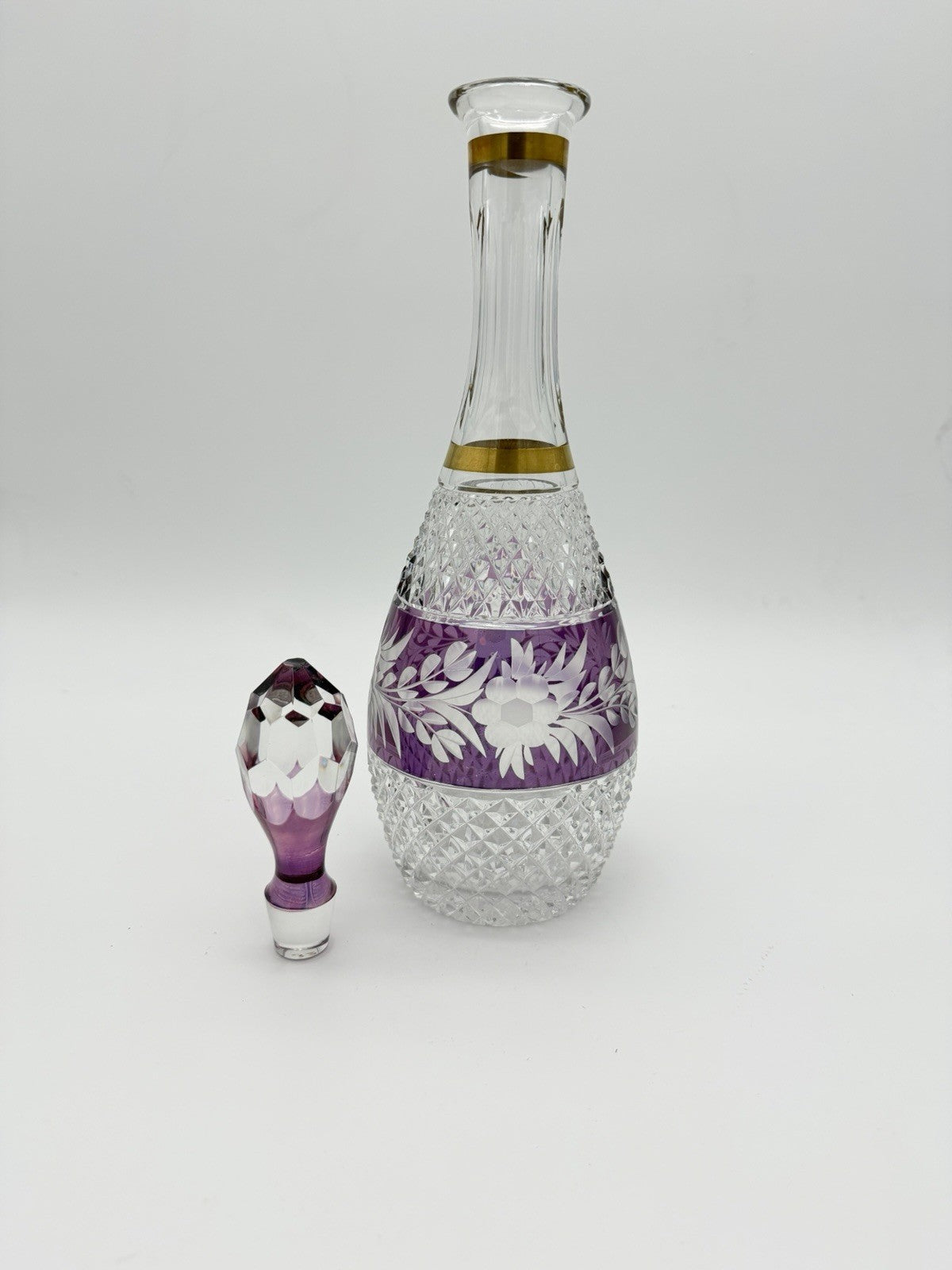 Marchioness Ebeling & Reuss Crystal Cordial Wine Decanter Amethyst W/stopper