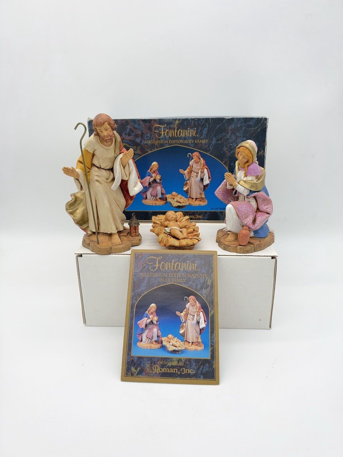 Rare Fontanini millenium edition holy family scale 6-1/4” Nativity 4 PCs Figures