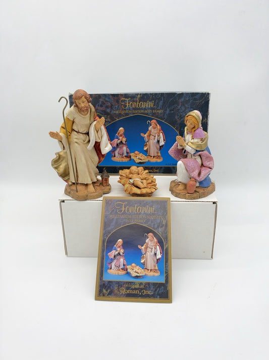 Rare Fontanini millenium edition holy family scale 6-1/4” Nativity 4 PCs Figures