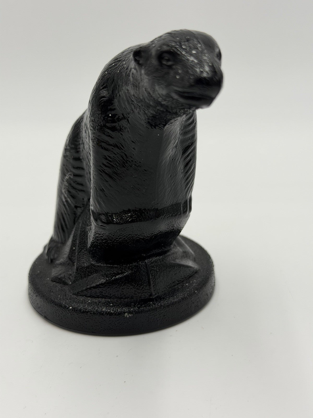 Vtg Summit Art Glass Company  Polar Bear Black Figurine 1972 Rare