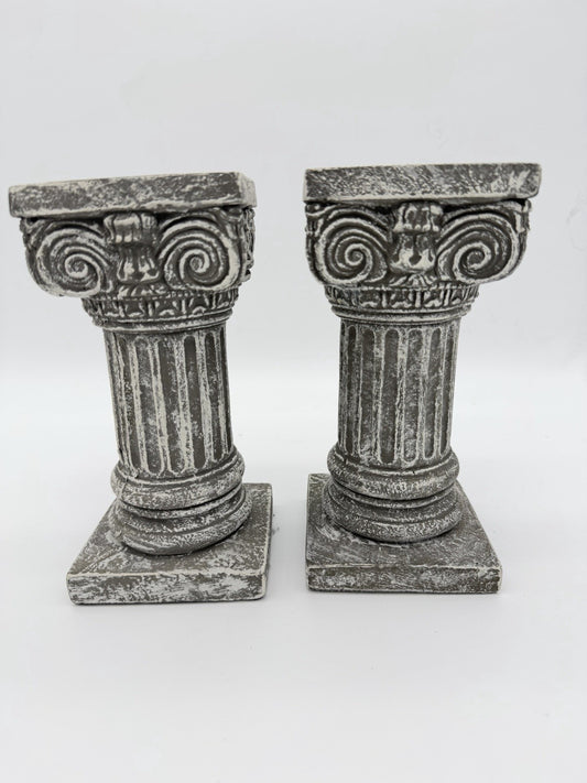 House Parts USA Solid Concrete Roman Pillar Mini Statue Pedestal 8” H