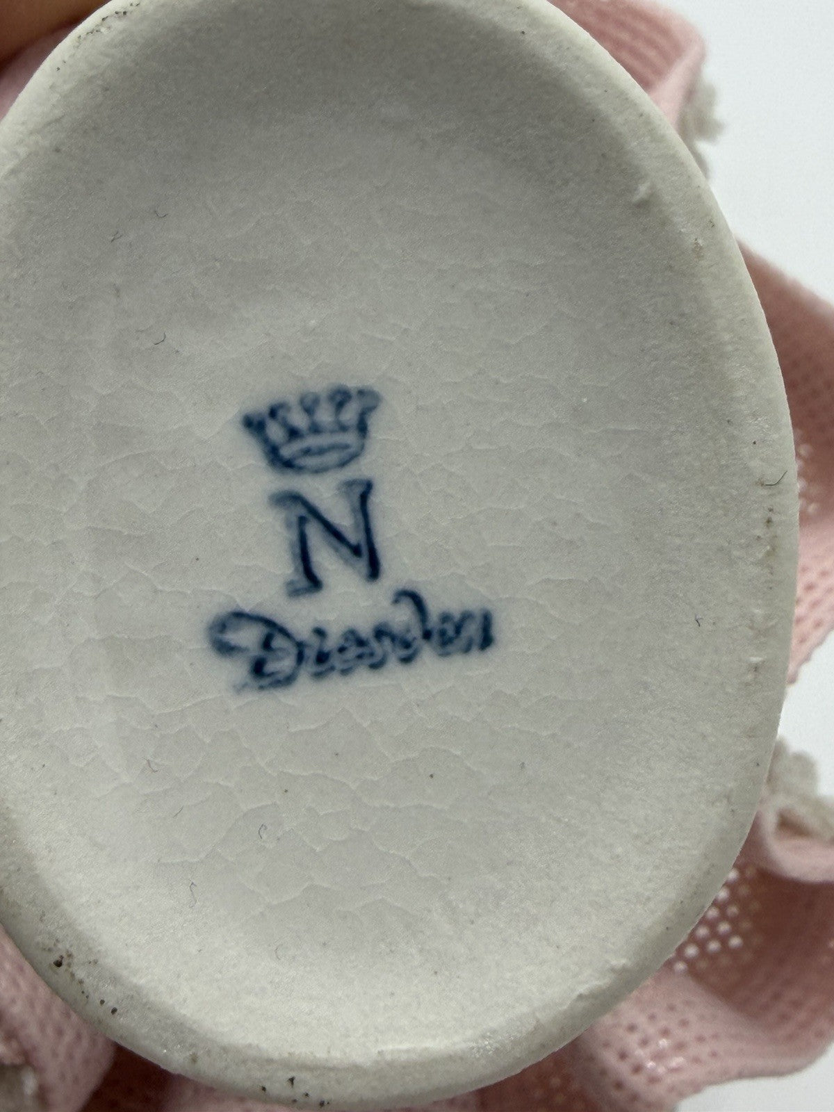 Vintage Karl Klette Dresden Porcelain Ballerina Pink Lace Dress Figurine 4”H