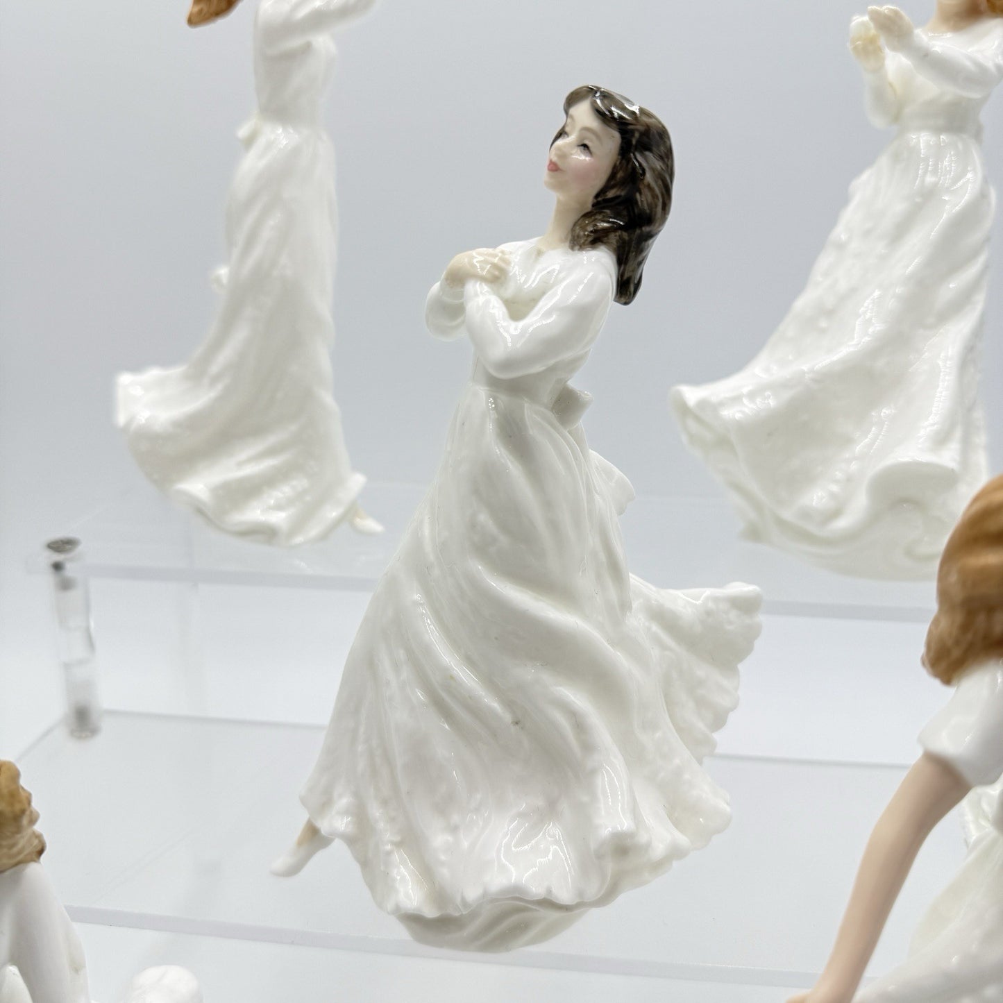 Royal Doulton Porcelain England White Ladies By A. Maslankowski Figurines Set