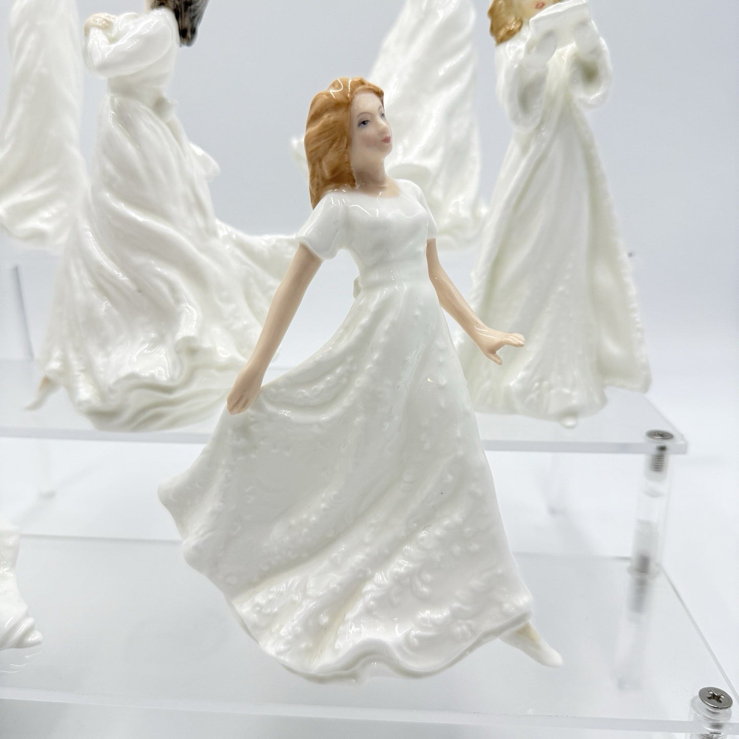 Royal Doulton Porcelain England White Ladies By A. Maslankowski Figurines Set