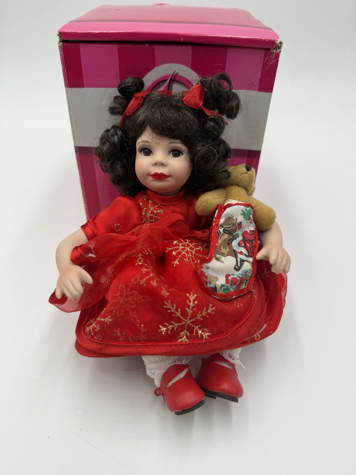 Marie Osmond Fine Collectibles Baby Annette Holiday Tiny Tot  Porcelain Doll