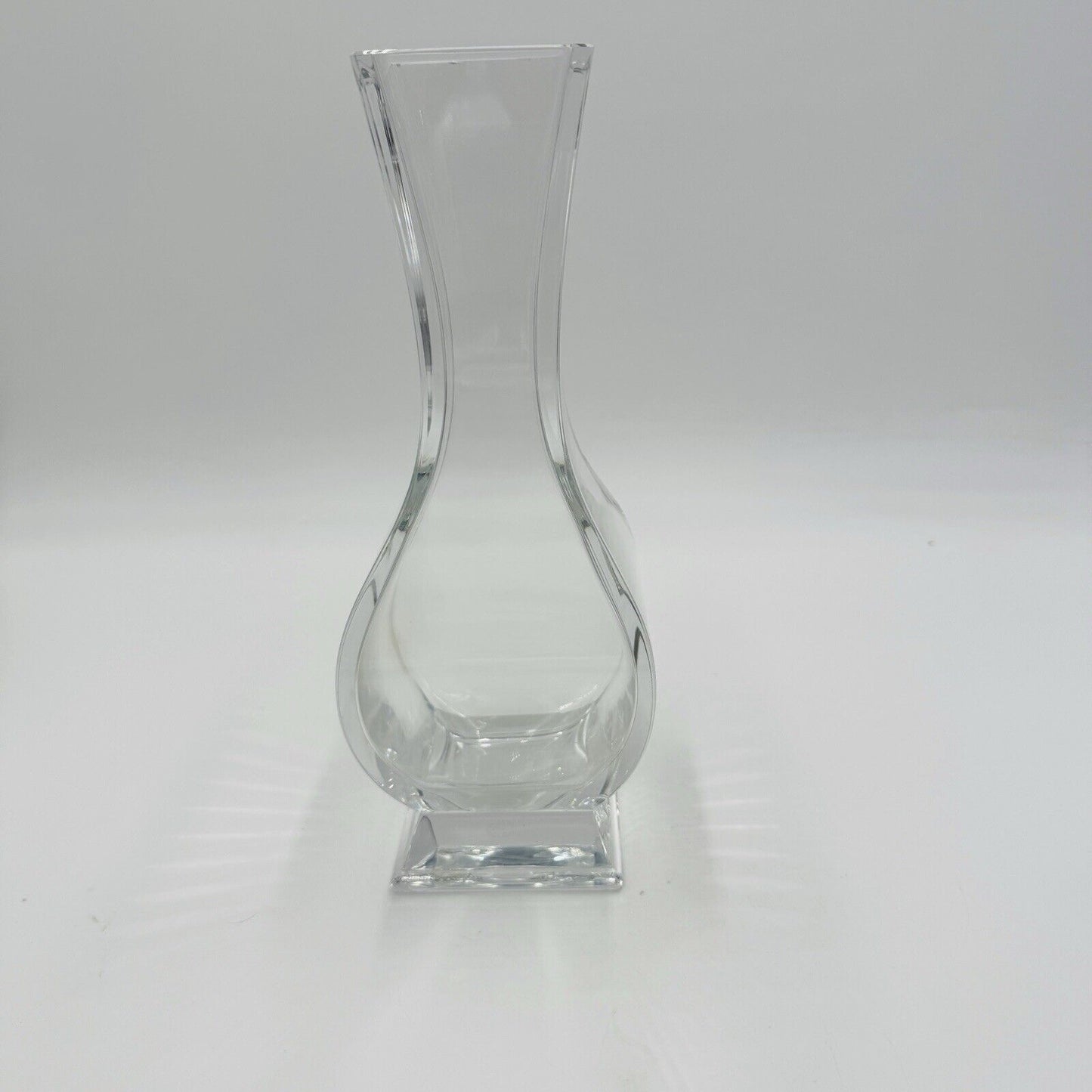 Baccarat Crystal France Lotus Vase For Tiffany & Co 10” Vintage Geometric Square