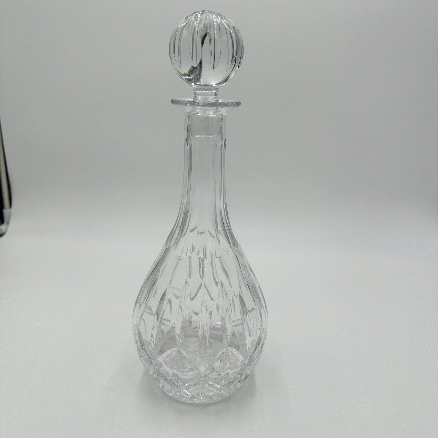 Block Decanter Crystal Hand Blown Cut Wine Olympic Stopper Poland 12in