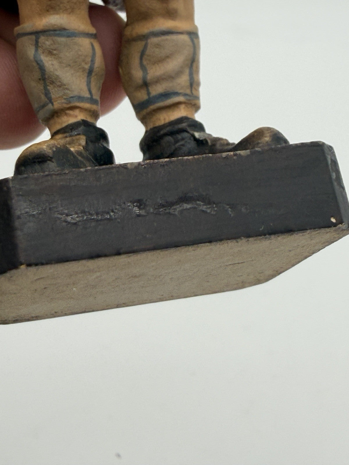 Antique Folk Art Wood Carved Smoker Figurine Swiss Old Man Hand Made Vtg 4”