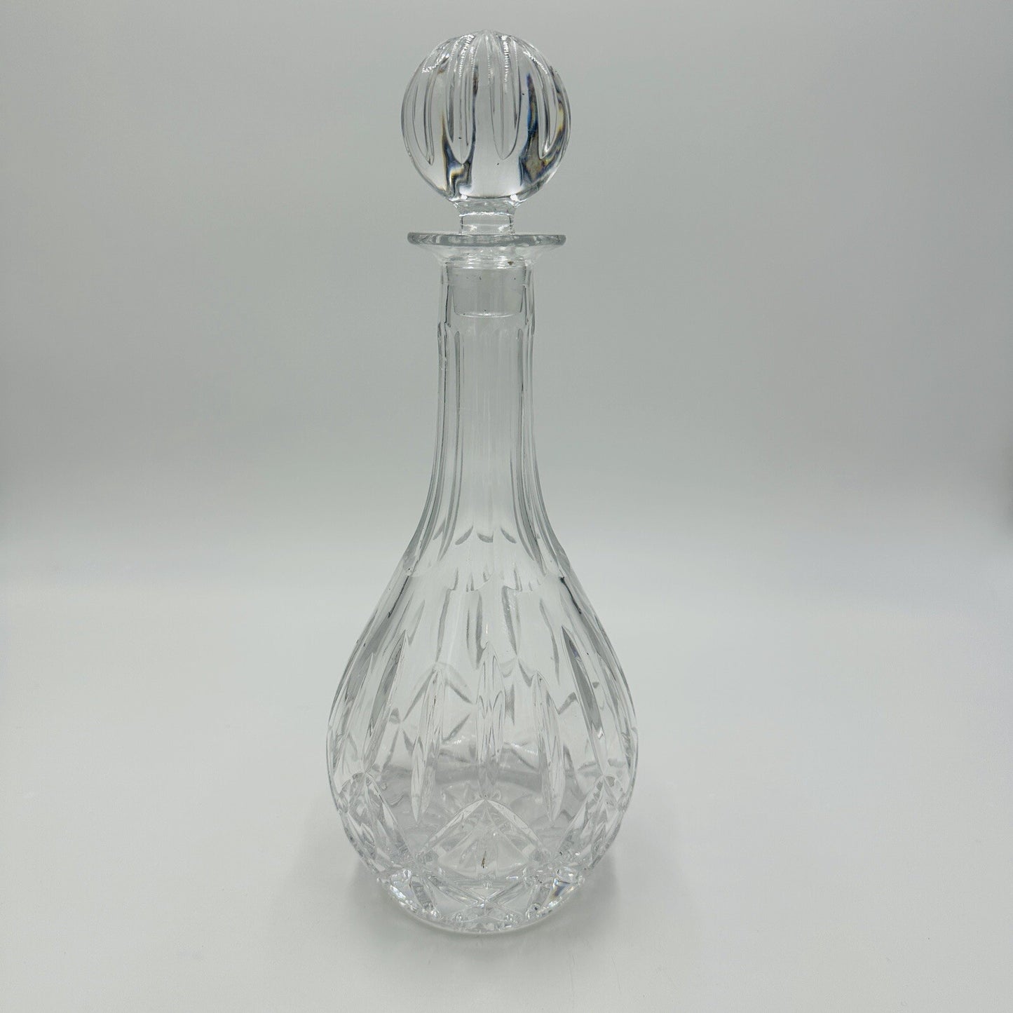 Block Decanter Crystal Hand Blown Cut Wine Olympic Stopper Poland 12in