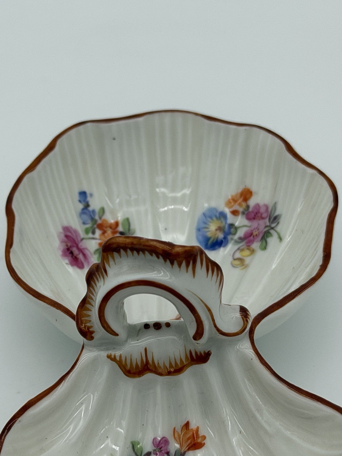 Antique Meissen porcelain double sided dish /tray floral painted 18th century