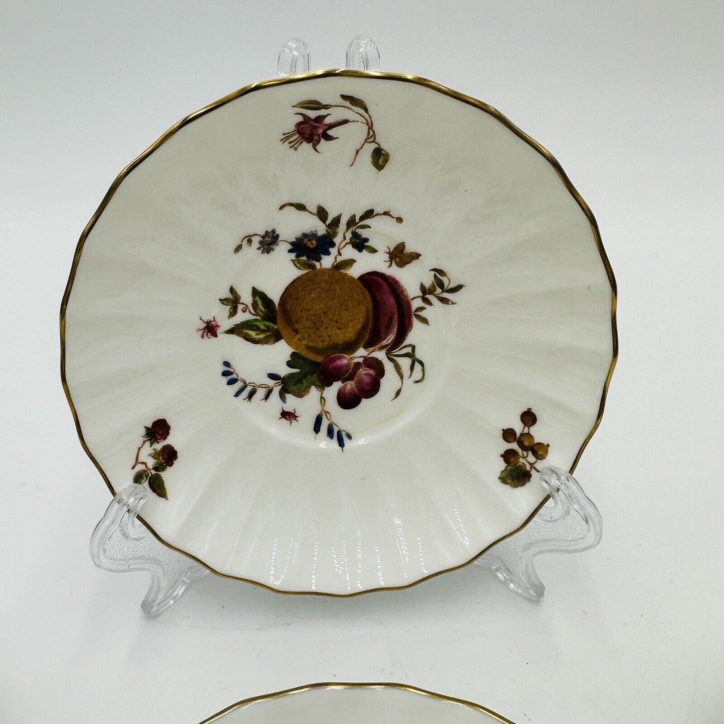 Royal Worcester Delecta Saucer Porcelain Z2819 Set Circa 1800 Lot 6 Piece Plates