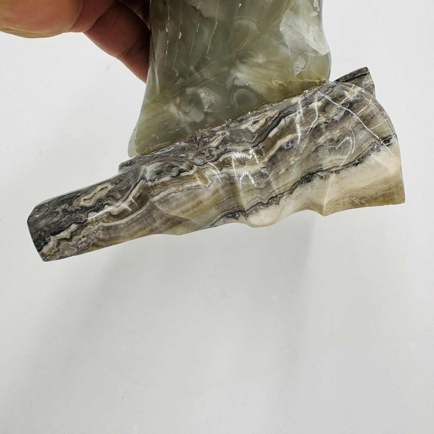 Alabaster Owl Sculpture Figurine Bird 8in Italy Marble Large Vintage Hand Carved