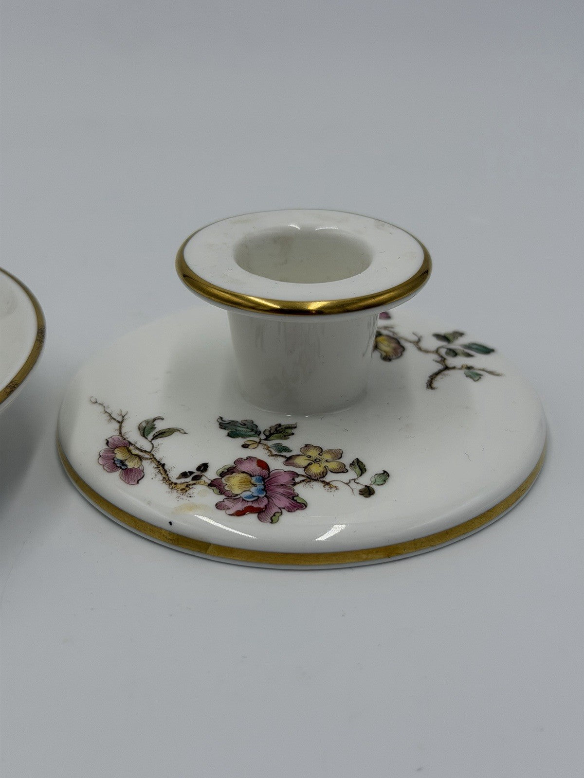 Wedgwood Bone China Taper Candle Holders & Small Tray Set 3 PCs Porcelain Englan